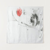 水彩美しい：メスポートレートイラストレーション タペストリー (正面(横))