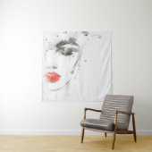 水彩美しい：メスポートレートイラストレーション タペストリー (インサイチュ)