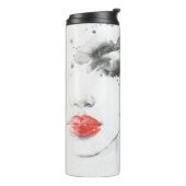 水彩美しい:メスポートレートイラストレーション タンブラー (回転左)