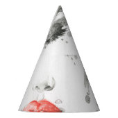 水彩美しい:メスポートレートイラストレーション パーティーハット (左)