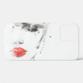 水彩美しい：メスポートレートイラストレーション Case-Mate iPhoneケース (裏面 (横))