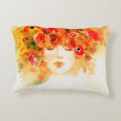 水彩美女リース アクセントクッション (裏面)