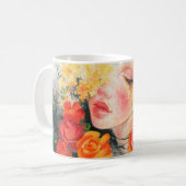 水彩美女花 コーヒーマグカップ (正面左)