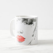 水彩美女顔 コーヒーマグカップ (正面左)