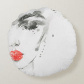 水彩美女顔 ラウンドクッション (裏面)