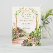 水彩美学フローラガーデンベビーシャワー 招待状 (スタンド正面)