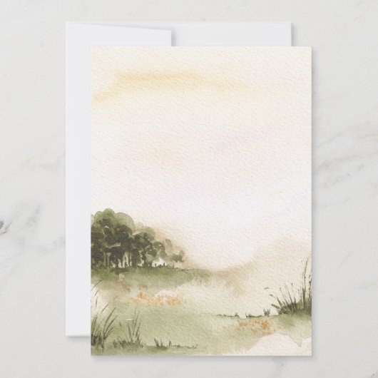 水彩美学フローラガーデンベビーシャワー 招待状 (裏面)