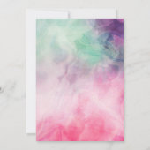 水彩美学抽象芸術ピンクパープル結婚ズ 招待状 (裏面)