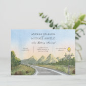 水彩美学自然結婚景観 招待状 (スタンド正面)