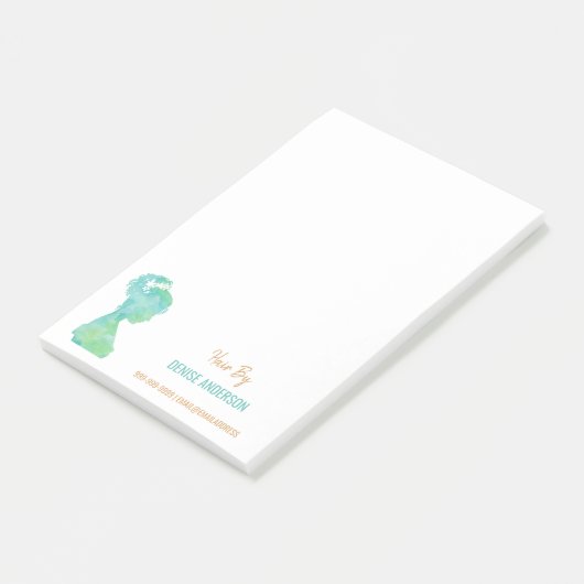 水彩美容師美しいサロン パーソナライズされた ポストイット (アングル)