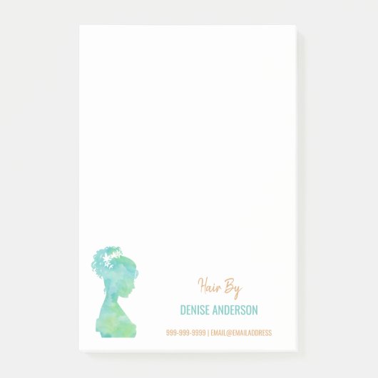 水彩美容師美しいサロン パーソナライズされた ポストイット (正面)