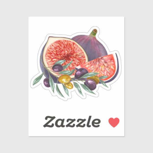 水彩美画とオリーブのアートワーク シール (シート)