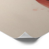 水彩美絵画しいアジアの女性の花 ポスター (角)