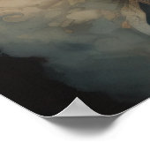 水彩美絵画しいアジアの女性の花 ポスター (角)