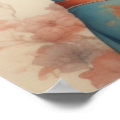 水彩美絵画しいアジアの花 ポスター (角)