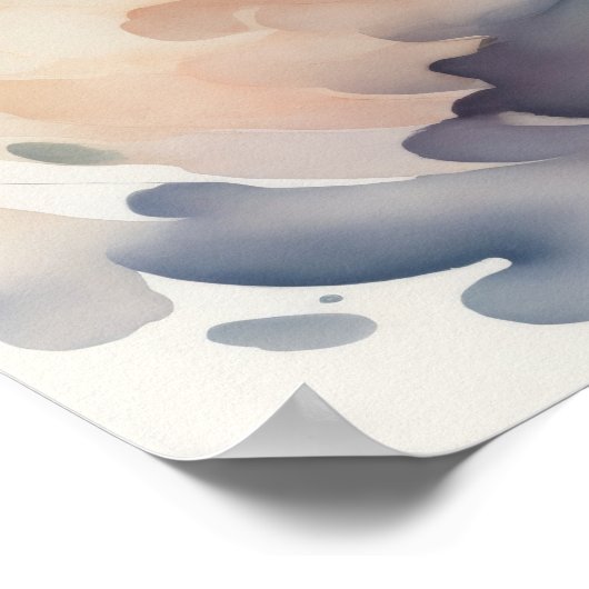 水彩美絵画水ニンフ ポスター (角)