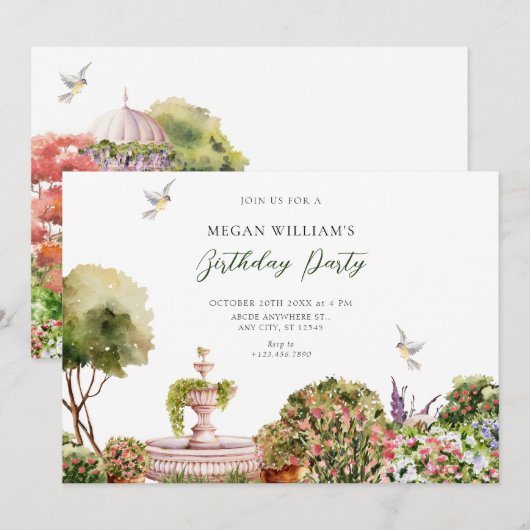 水彩美観庭園 招待状 (正面/裏面)