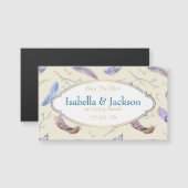 水彩羽とフレームファンシー日付を保存 (正面/裏面)