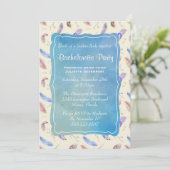 水彩羽と葉バチェロレッテ 招待状 (スタンド正面)