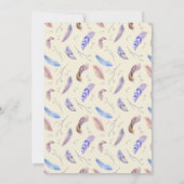 水彩羽と葉バチェロレッテ 招待状 (裏面)