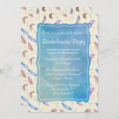 水彩羽と葉バチェロレッテ 招待状 (正面/裏面)