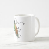 水彩羽の夢 コーヒーマグカップ (正面右)