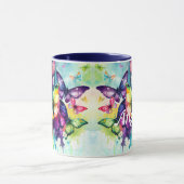 水彩羽ばたき蝶 マグカップ (中央)