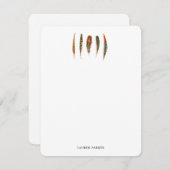 水彩羽ノートカ素朴ッパーソナライズされたド サンキューカード (正面/裏面)