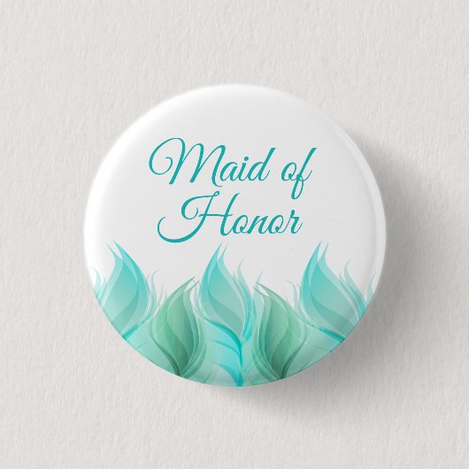水彩羽メイド・オブ・オーナー(花嫁付き添い人) 缶バッジ (正面)