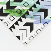 水彩羽毛トライバルゾウパターン（の模様が）あるント フリースブランケット (角)