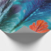 水彩羽毛：ソフト羽毛パターン ラッピングペーパー (角)