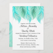 水彩羽結婚の 招待状 (正面/裏面)