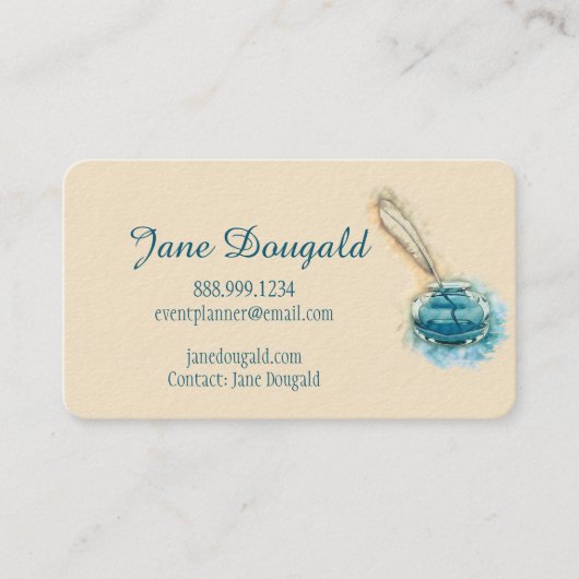 水彩羽芸術的ペンクラシックライター 名刺 (正面)