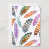 水彩羽誕生日 招待状 (裏面)