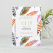 水彩羽誕生日 招待状 (スタンド正面)
