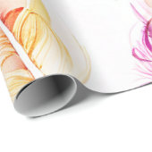 水彩羽：繊細なエレガンス ラッピングペーパー (ロールコーナー)
