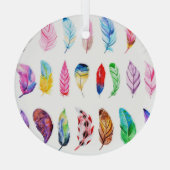 水彩羽：美しいコレクションヴィンテージ。 ガラスオーナメント (裏面)