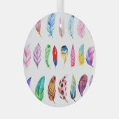 水彩羽：美しいコレクションヴィンテージ。 ガラスオーナメント (正面右)