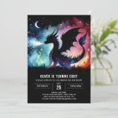 水彩翼ドラゴン誕生日カスタマイズ 招待状 (スタンド正面)