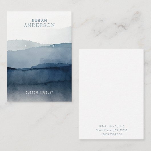 水彩耳飾り名刺 名刺 (正面/裏面)