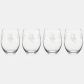 ☘️水彩聖パトリックの日のクローバー&帽子 ステムなしワイングラス (裏面)