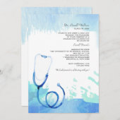 水彩聴診器招待状 招待状 (正面/裏面)