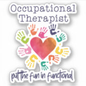 水彩職業セラピストザおもしろいイン シール (正面)