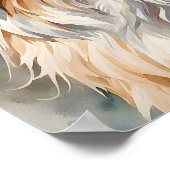 水彩肖像姿勢可愛いシーズー犬 ポスター (角)