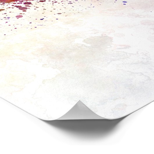 水彩背景のアーバーのスカイライン ポスター (角)