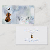 水彩背景のバイオリン 名刺 (正面/裏面)