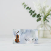 水彩背景のバイオリン 名刺 (スタンド正面)