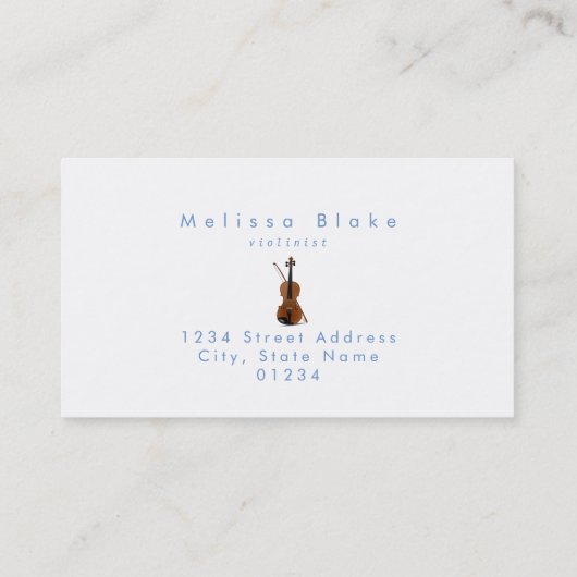 水彩背景のバイオリン 名刺 (裏面)