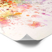 水彩背景のボゴタスカイラインv2 ポスター (角)