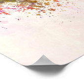 水彩背景のレイキャビクスカイライン ポスター (角)